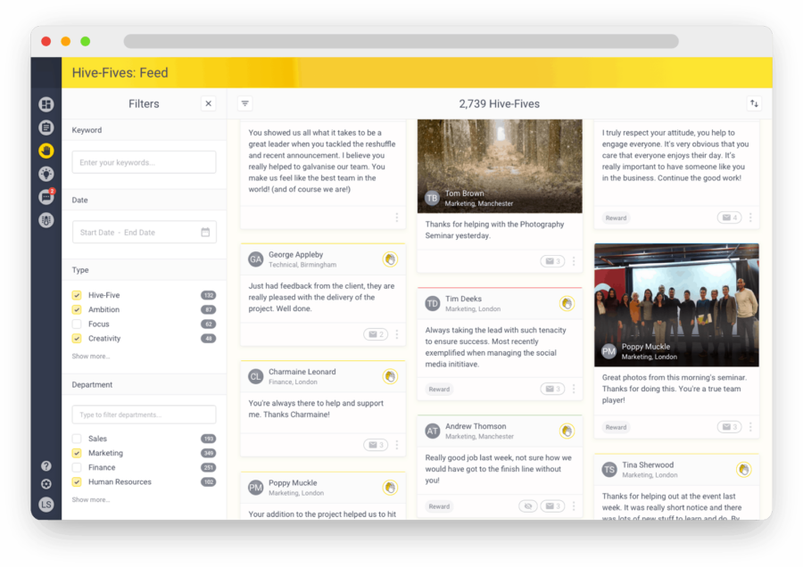 Hive fives feed Mockup 01