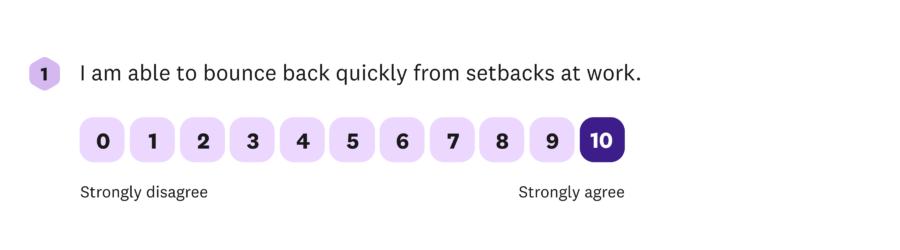resilience question 1 I am able to bounce back quickly from setbacks at work