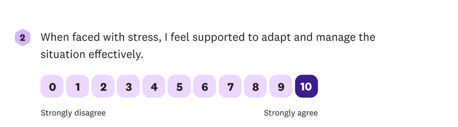 resilience question 2 when faced with stress I feel supported to adapt and manage the situation effectively