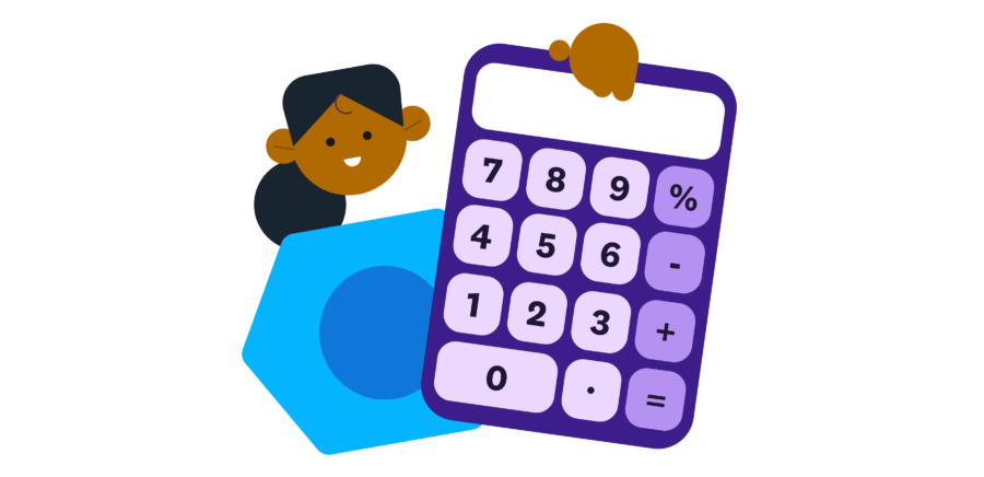 A person holding a calculator