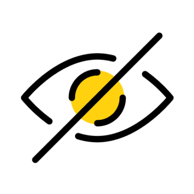An icon of an eye with a strike through